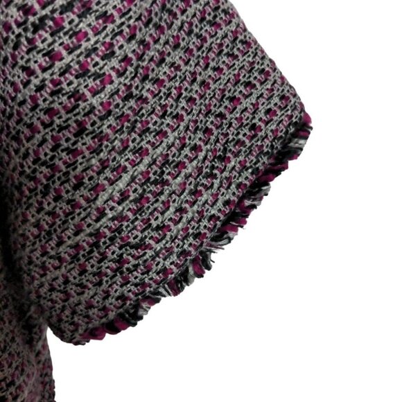 Halogen Tweed Jacket Womens Large Purple White Back Zip - Picture 4 of 7